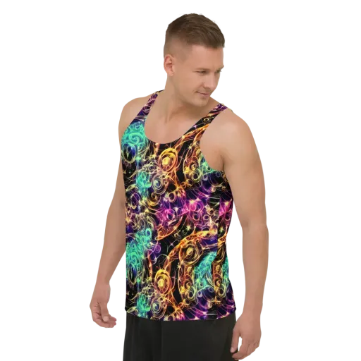 Radiant Spiral on a Men's Tank Top