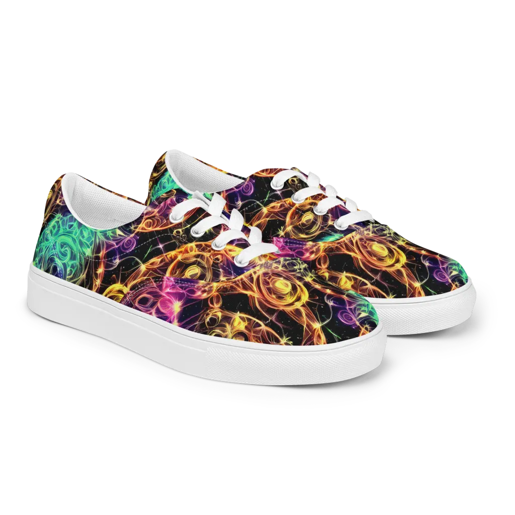 Radiant Spiral on Men's Lace-Up Canvas Shoes — Right Front