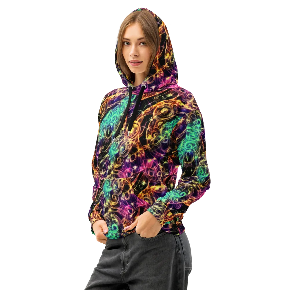 Radiant Spiral on Cotton Hoodie — Left Front