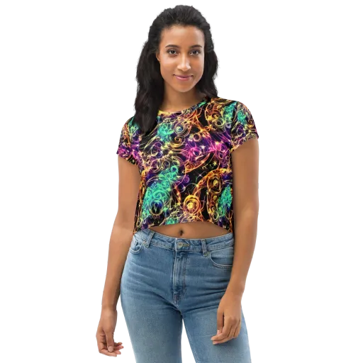Radiant Spiral on a Crop Tee