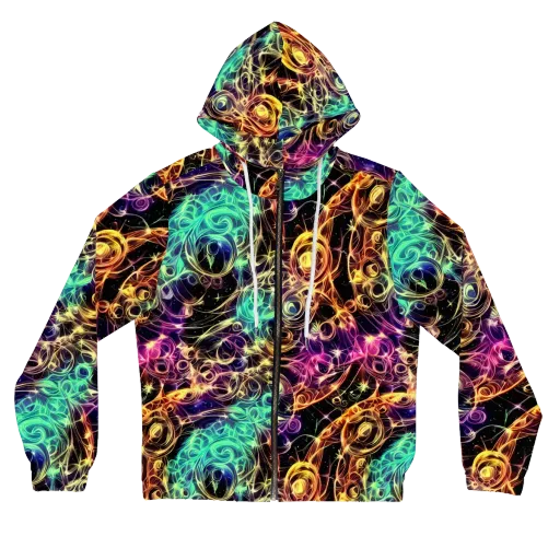 Radiant Spiral on a Women's Full-Zip Hoodie