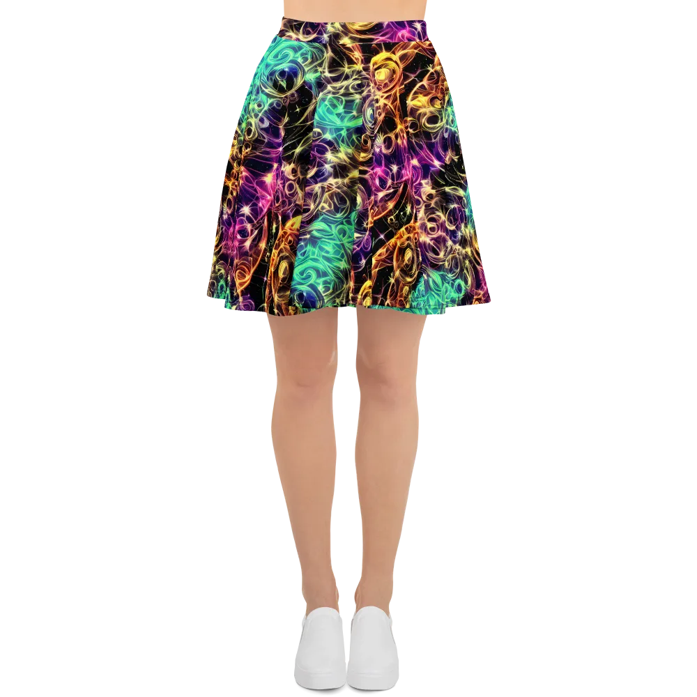 Radiant Spiral on Skater Skirt — Front
