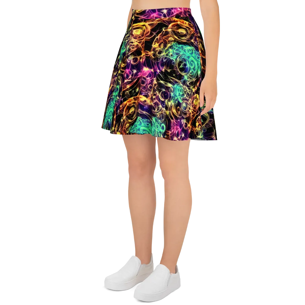 Radiant Spiral on Skater Skirt — Left