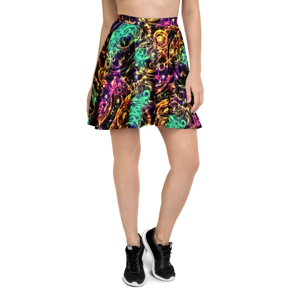 Radiant Spiral on Skater Skirt — Front