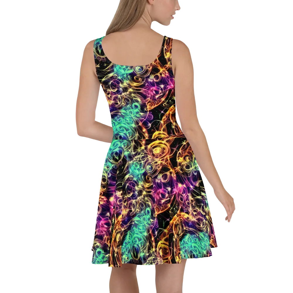Radiant Spiral on Skater Dress — Back