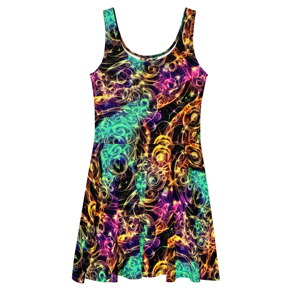 Radiant Spiral on Skater Dress — Front