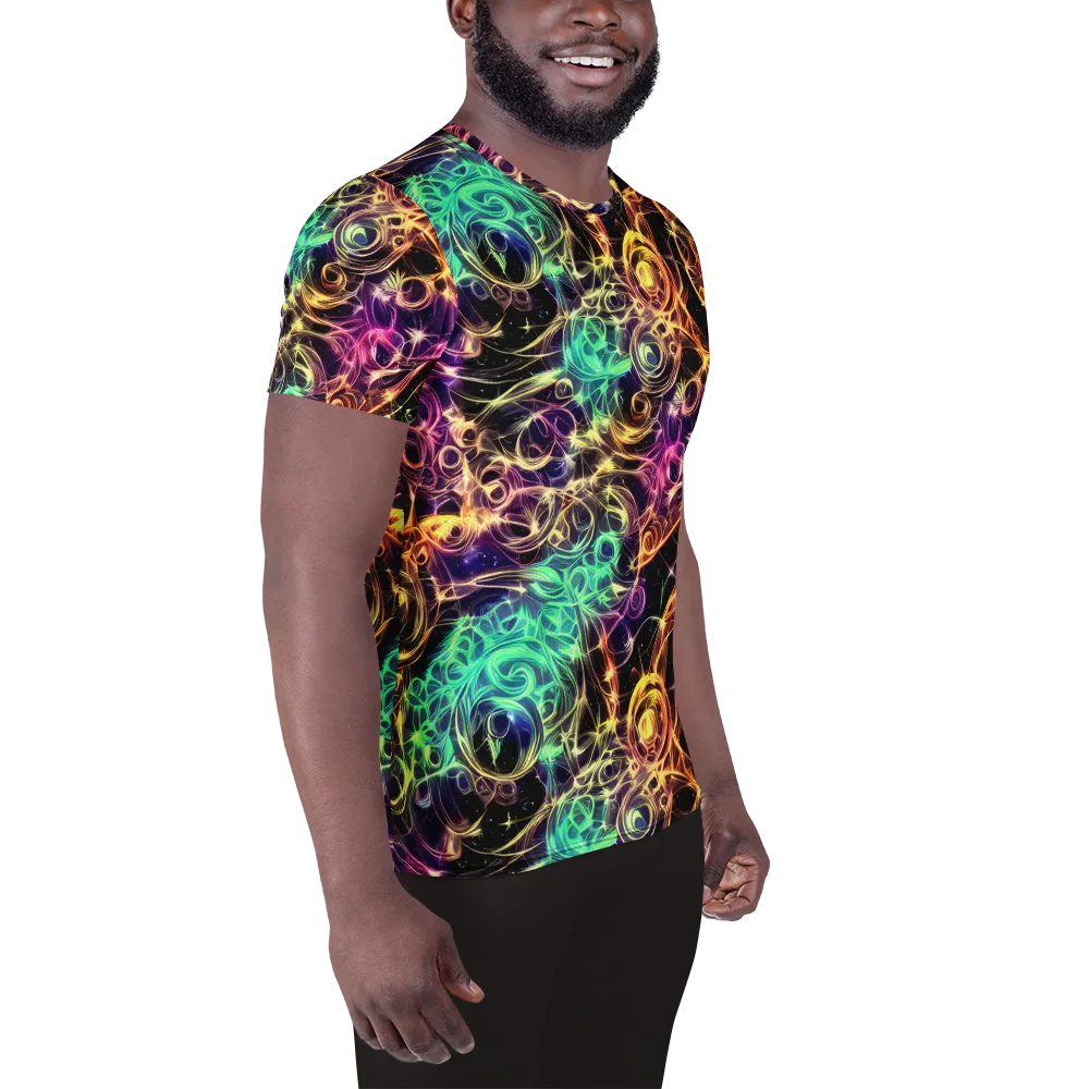 Radiant Spiral on Men's Athletic T-Shirt — Right