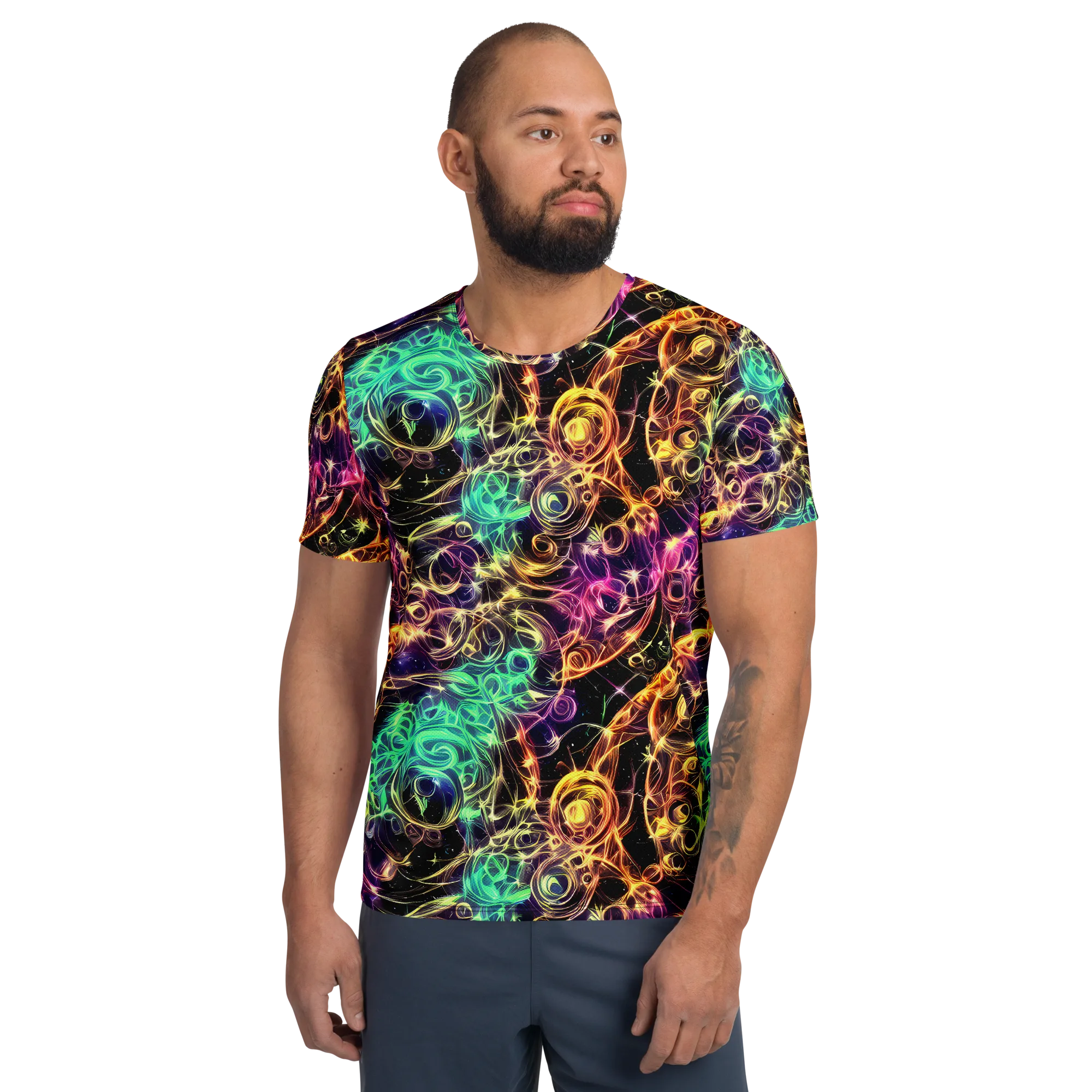 Radiant Spiral on Men's Athletic T-Shirt — Front