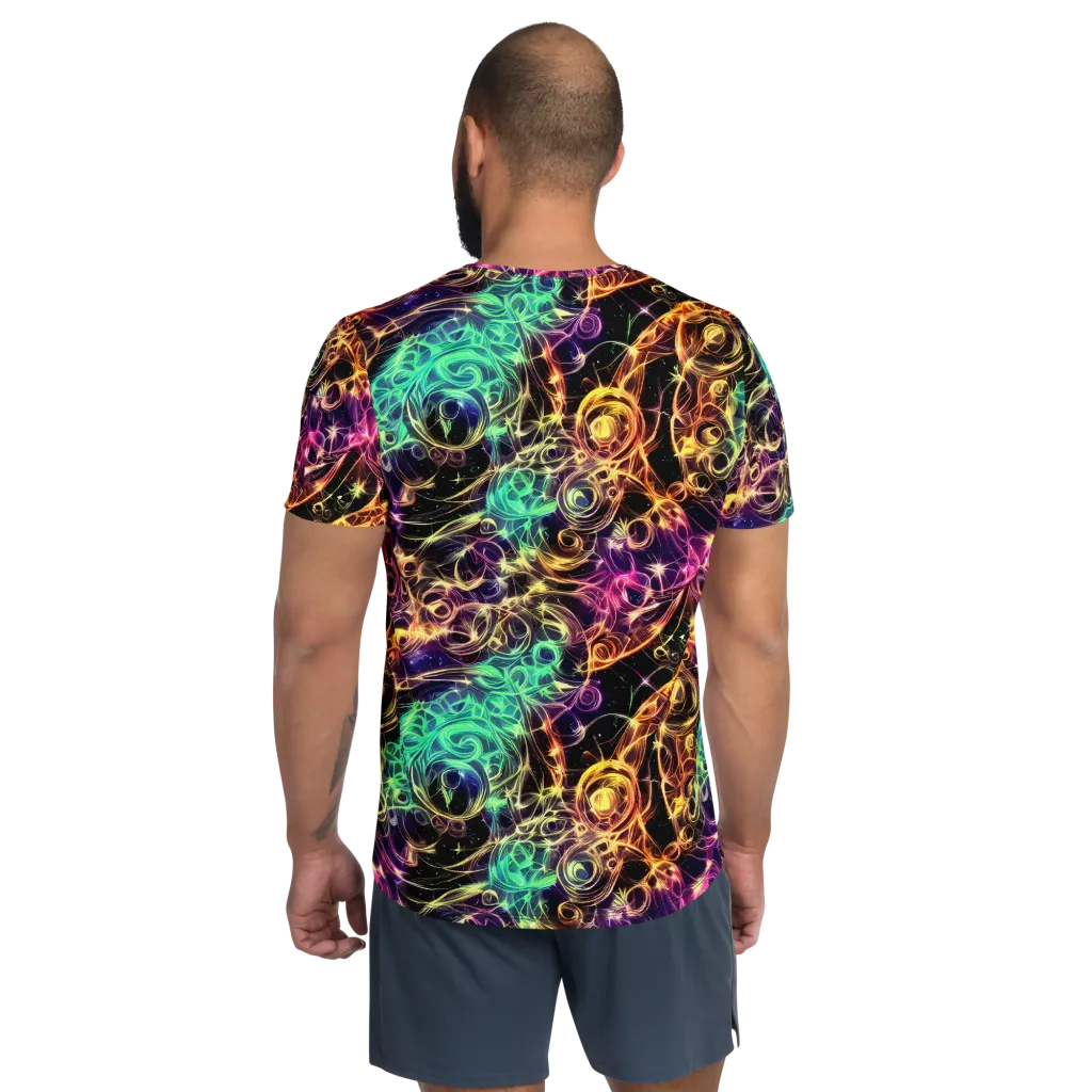 Radiant Spiral on Men's Athletic T-Shirt — Back