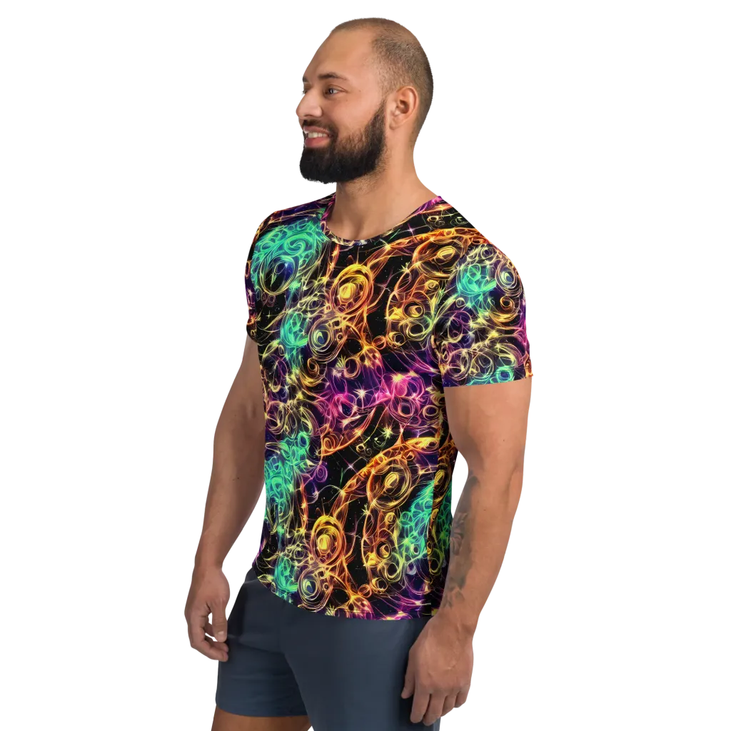 Radiant Spiral on Men's Athletic T-Shirt — Left