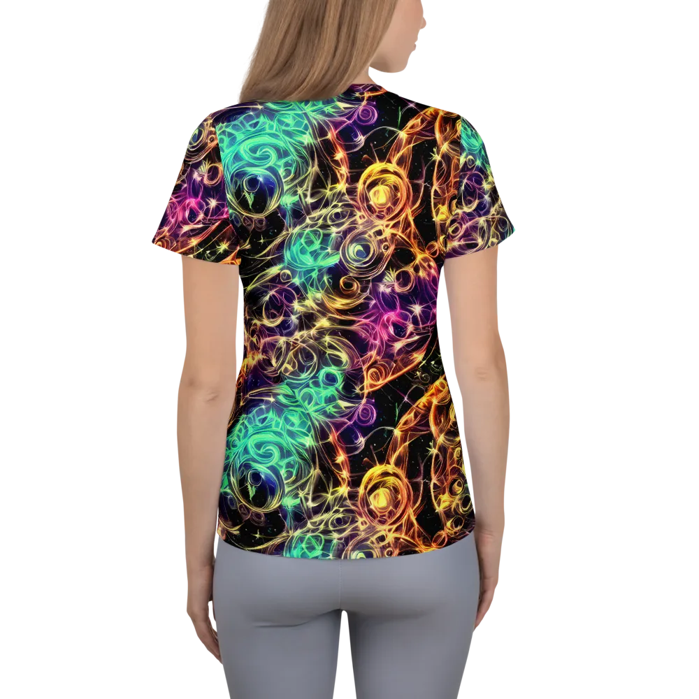Radiant Spiral on Women's Athletic T-Shirt — Back