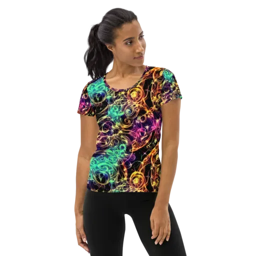 Radiant Spiral on a Women's Athletic T-Shirt