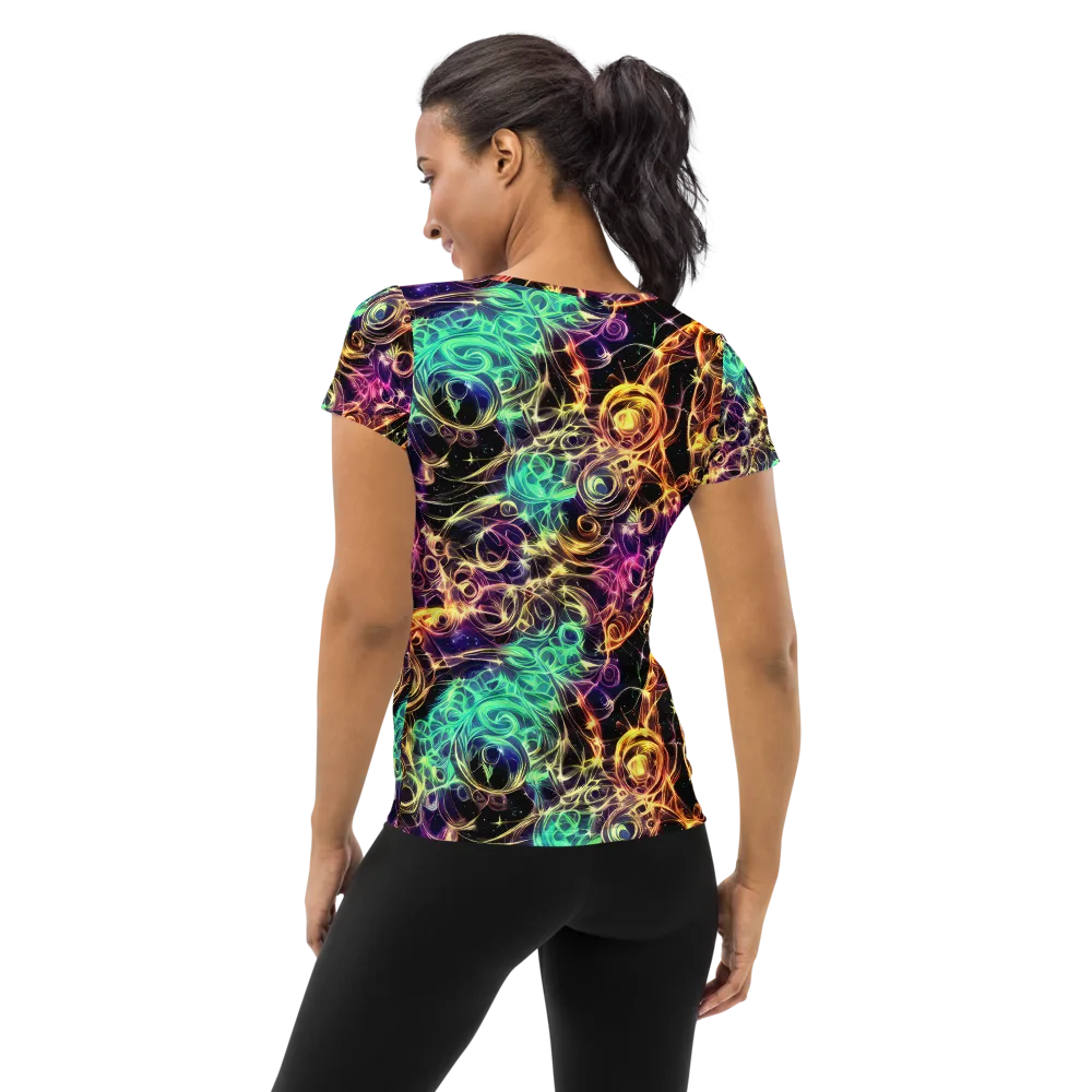 Radiant Spiral on Women's Athletic T-Shirt — Back
