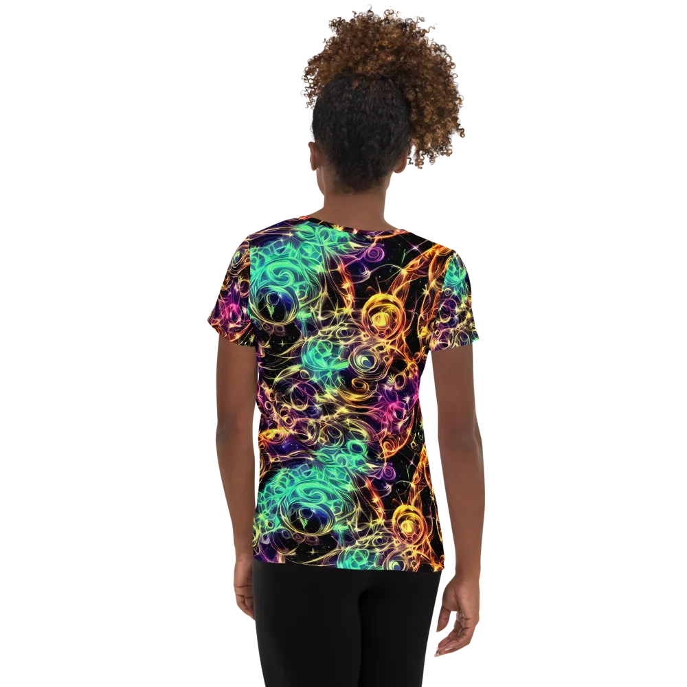 Radiant Spiral on Women's Athletic T-Shirt — Back