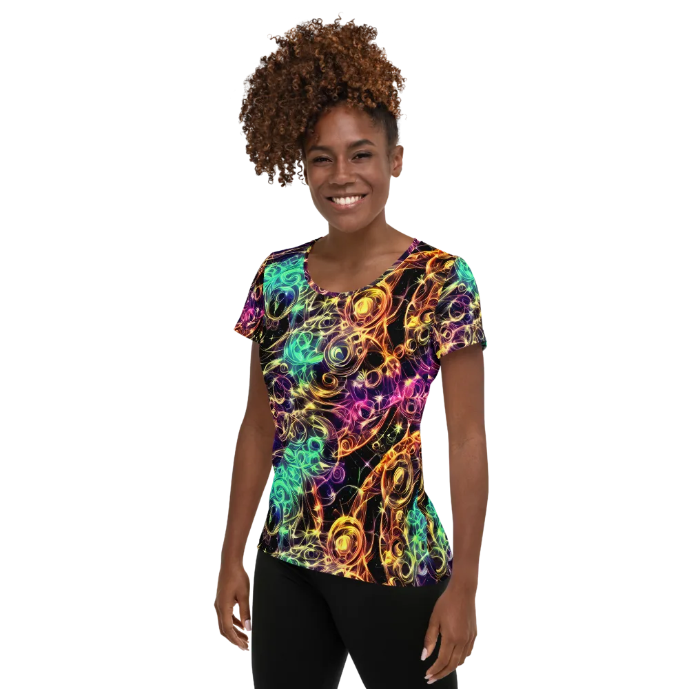 Radiant Spiral on Women's Athletic T-Shirt — Left