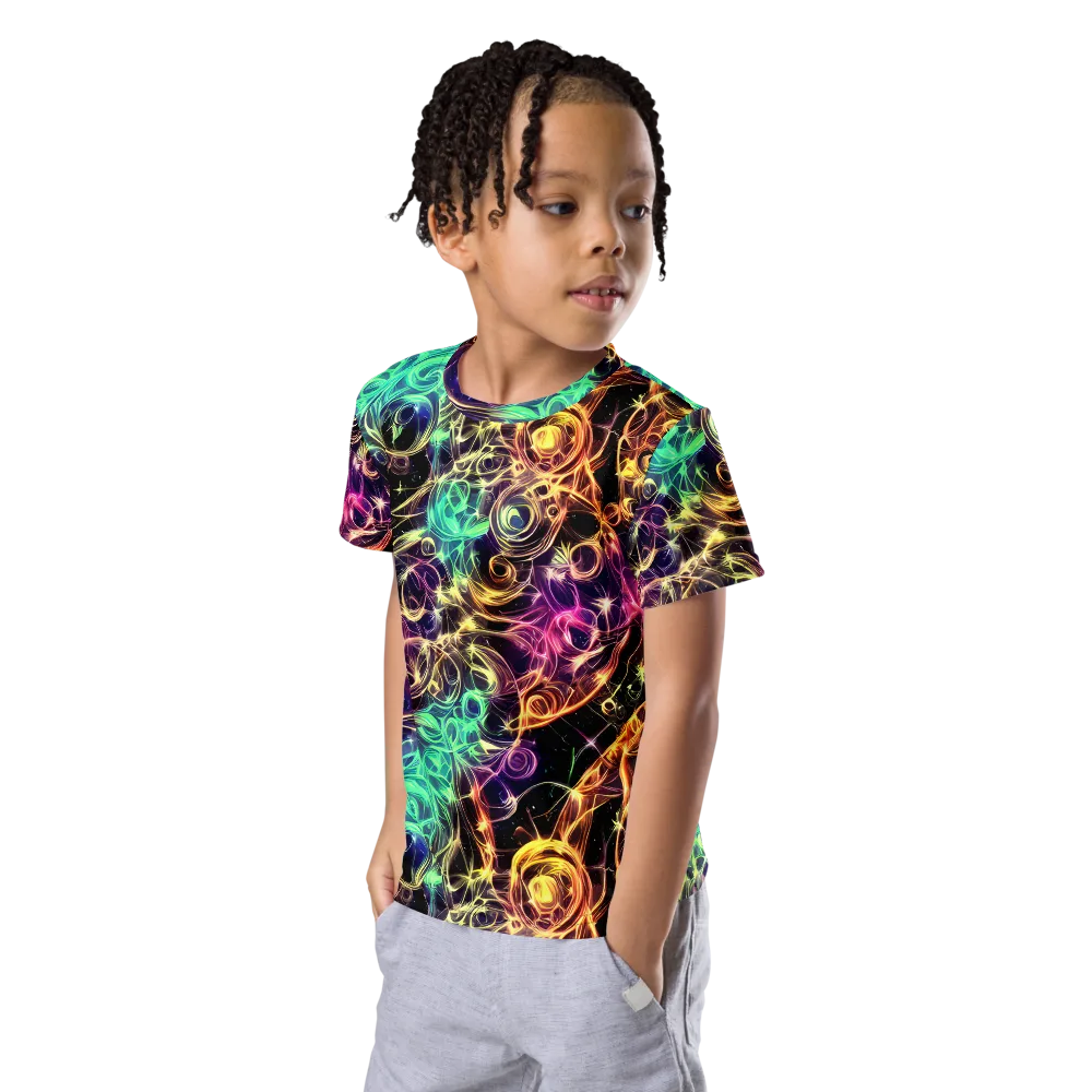 Radiant Spiral on Kids Crew Neck T-Shirt — Left Front