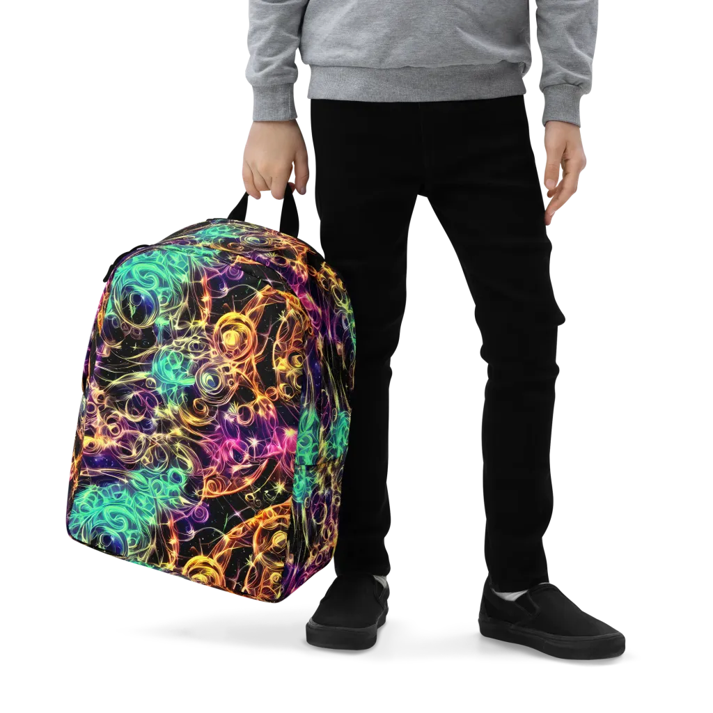Radiant Spiral on Minimalist Backpack — Zoomed-in