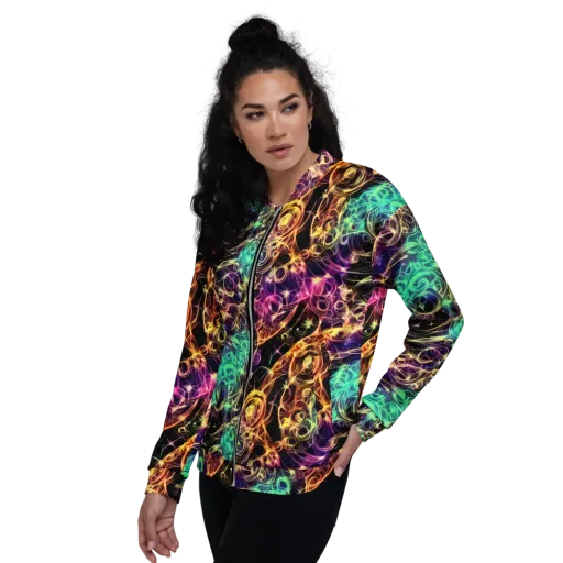Radiant Spiral on a Bomber Jacket