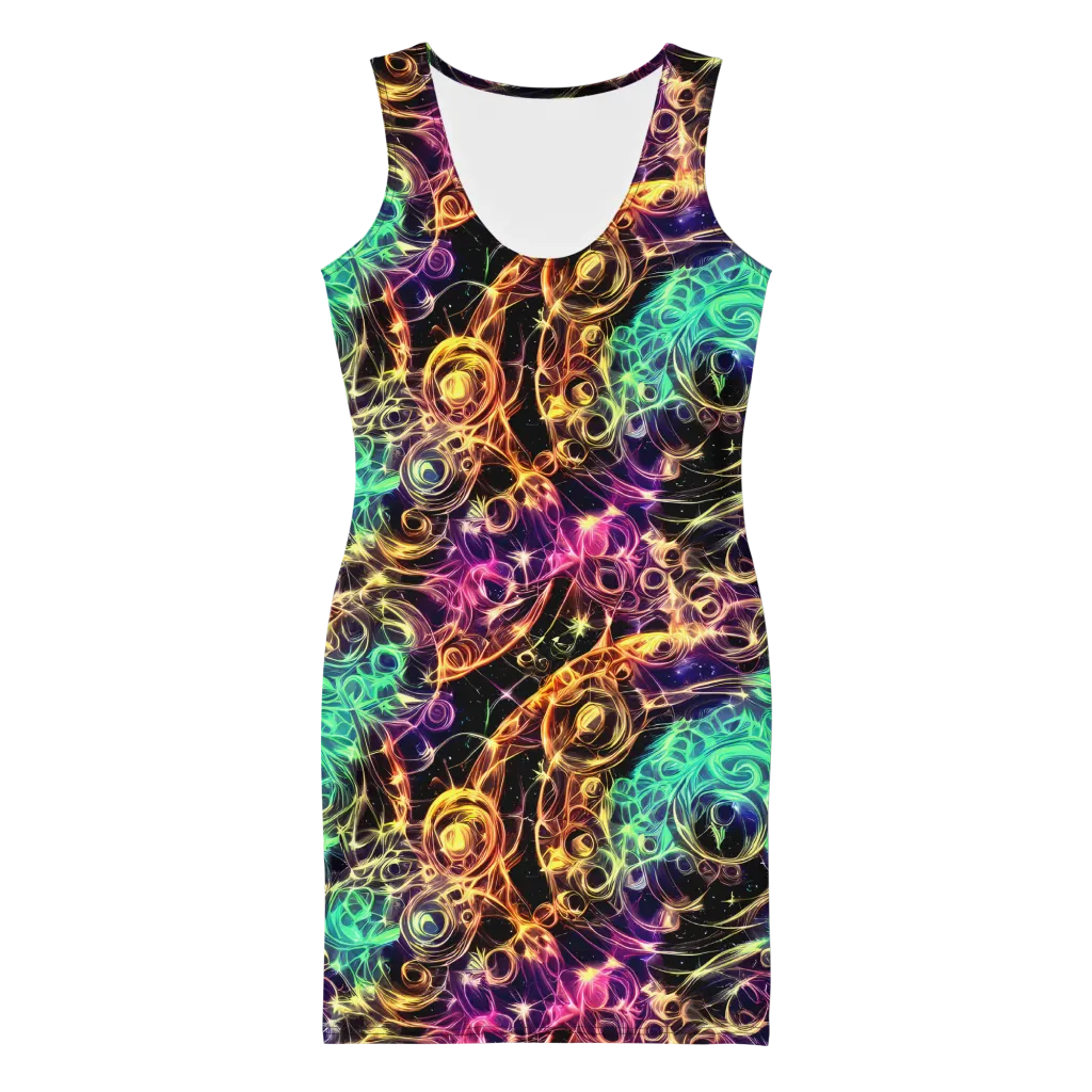 Radiant Spiral on Bodycon Dress — Front