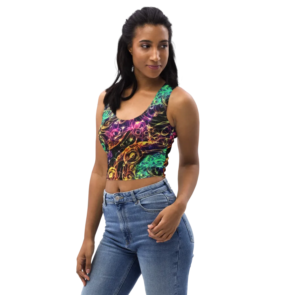 Radiant Spiral on Crop Top — Left Front