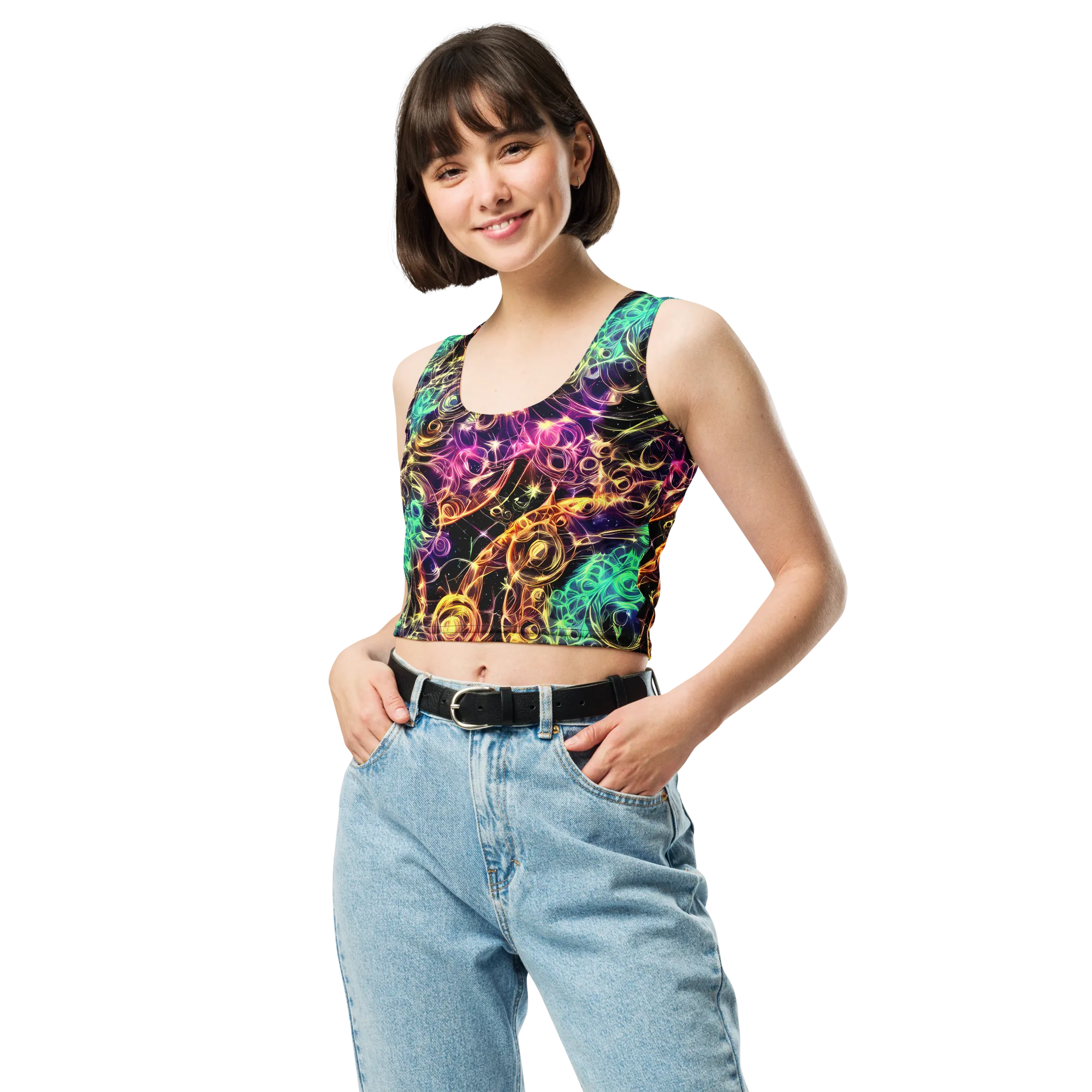 Radiant Spiral on Crop Top — Front