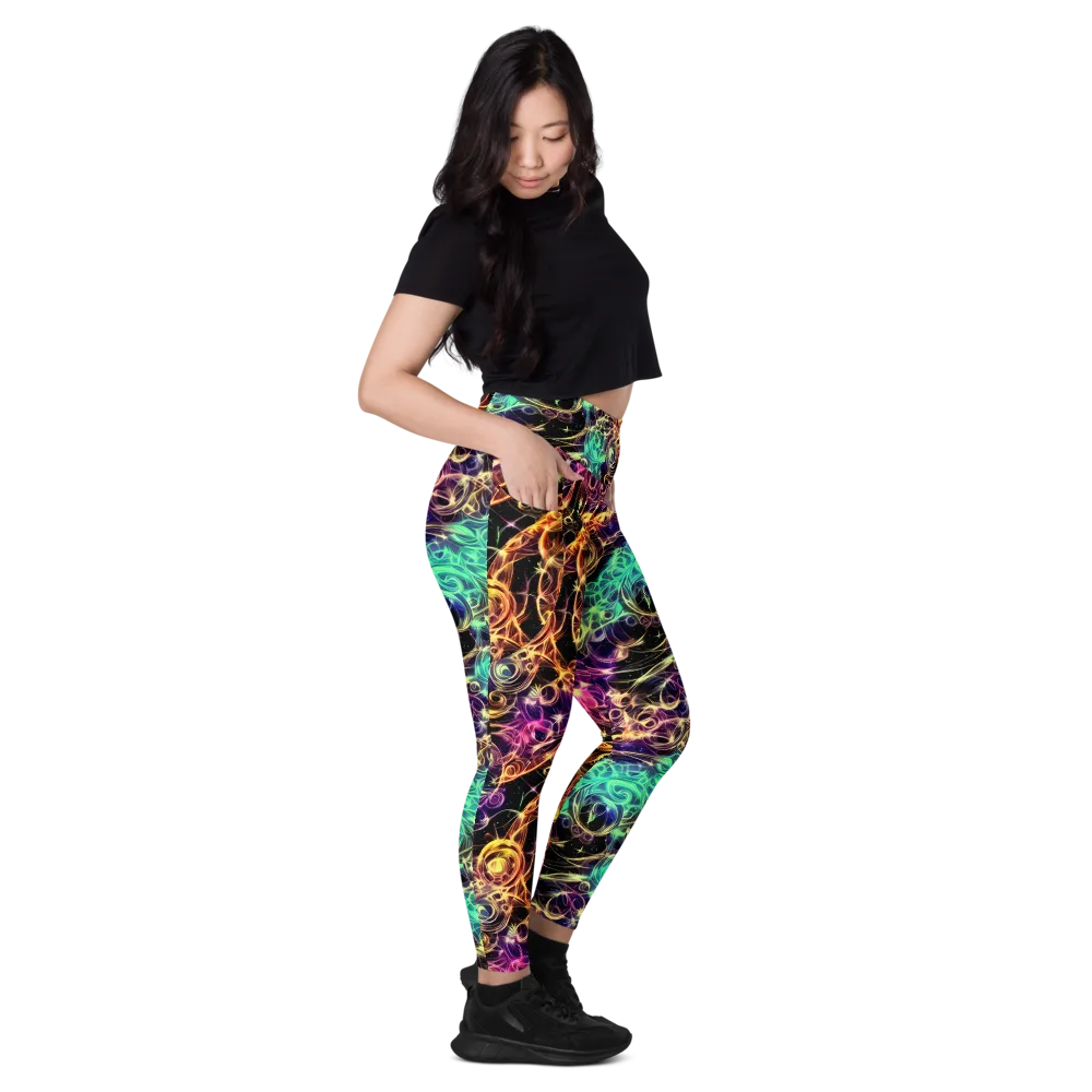 Radiant Spiral on Leggings with Pockets — Right