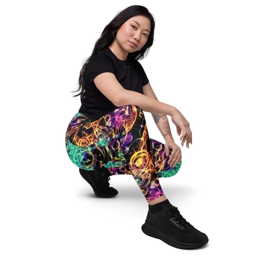 Radiant Spiral on Leggings with Pockets — Right Front