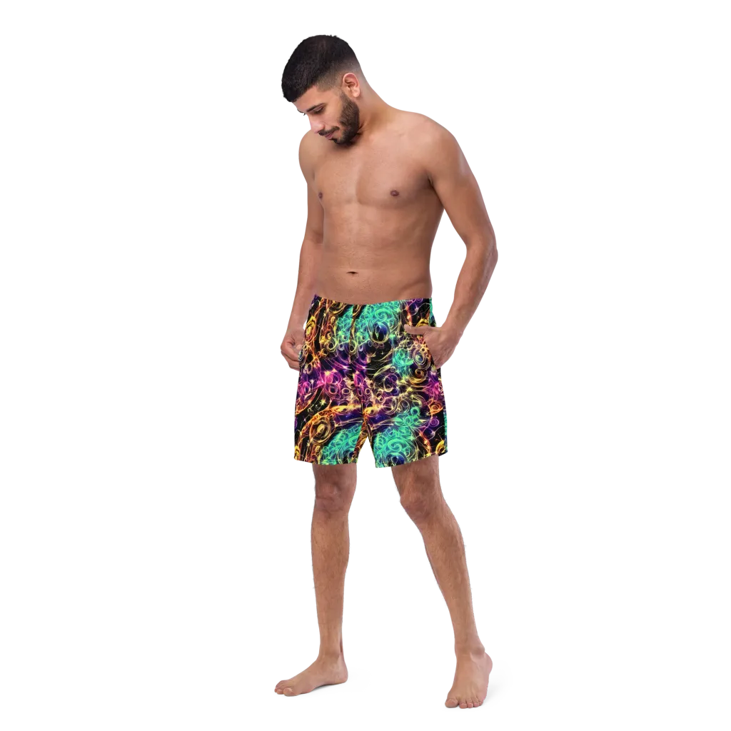 Radiant Spiral on Swim Trunks — Left Front