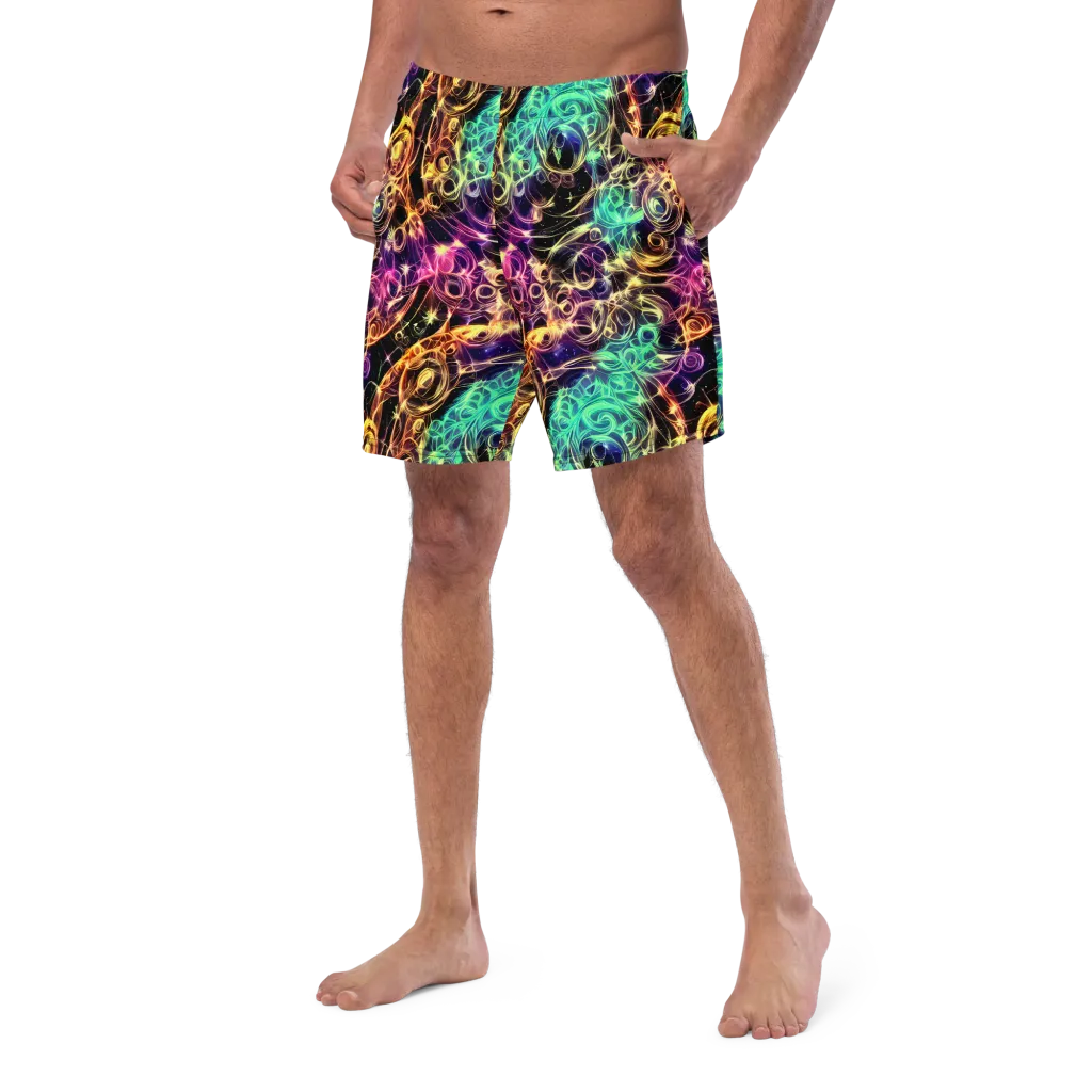 Radiant Spiral on Swim Trunks — Left Front