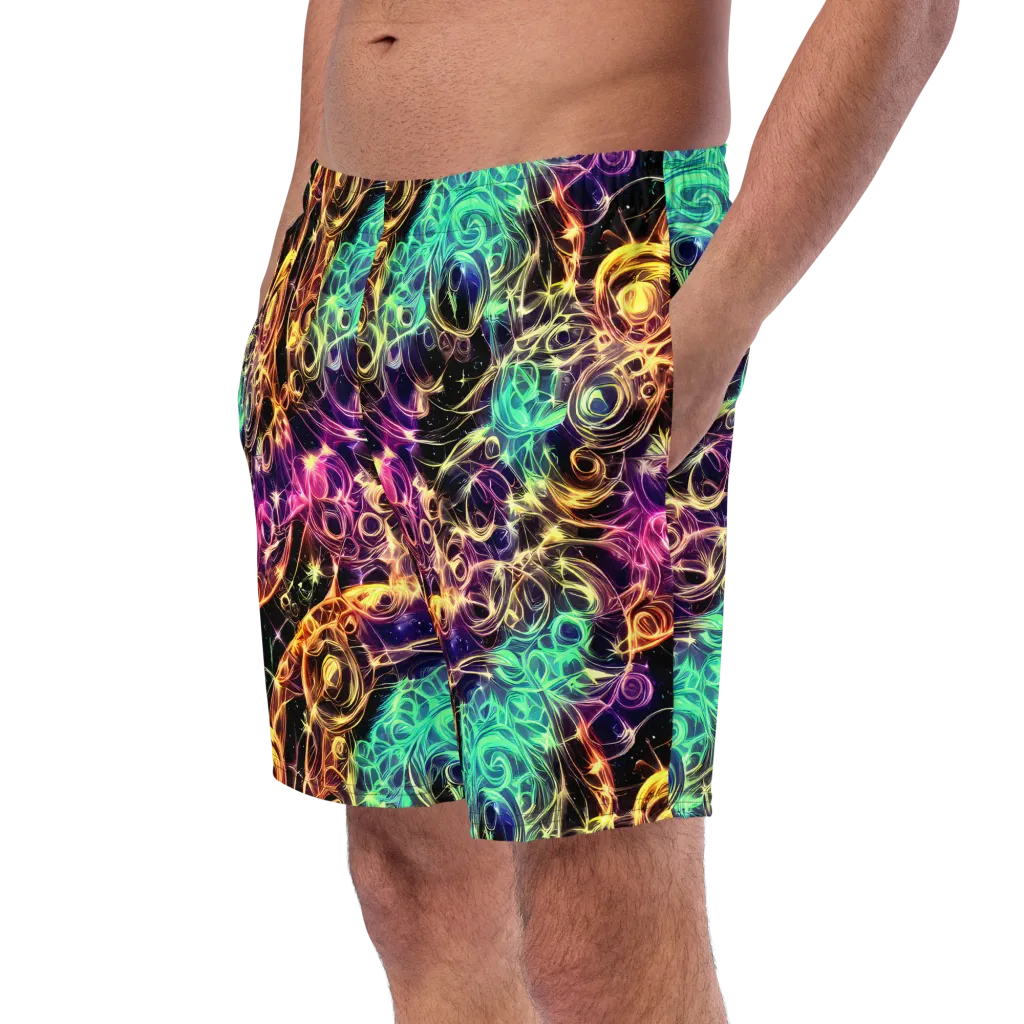 Radiant Spiral on Swim Trunks — Left Front