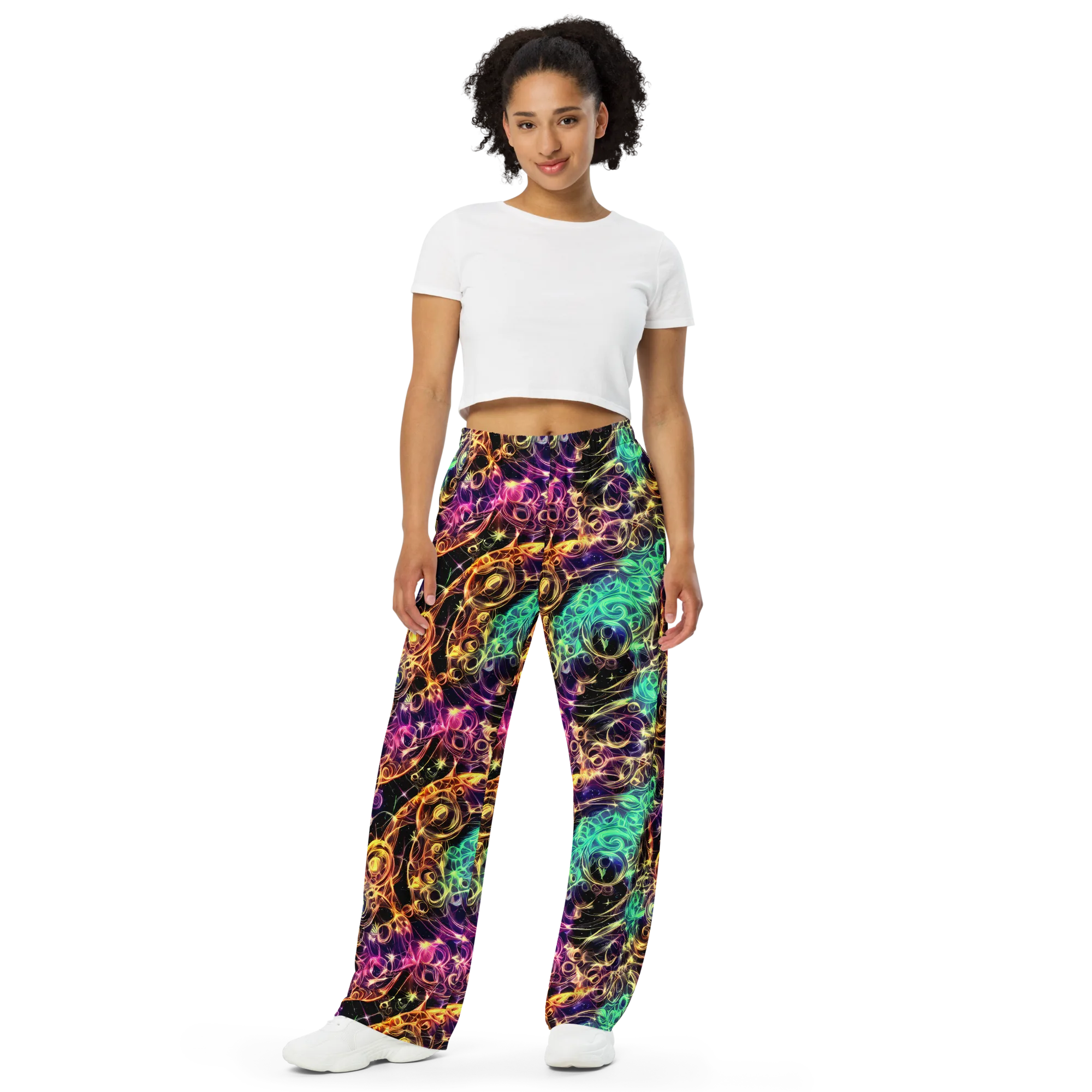 Radiant Spiral on Wide-Leg Pants — Front