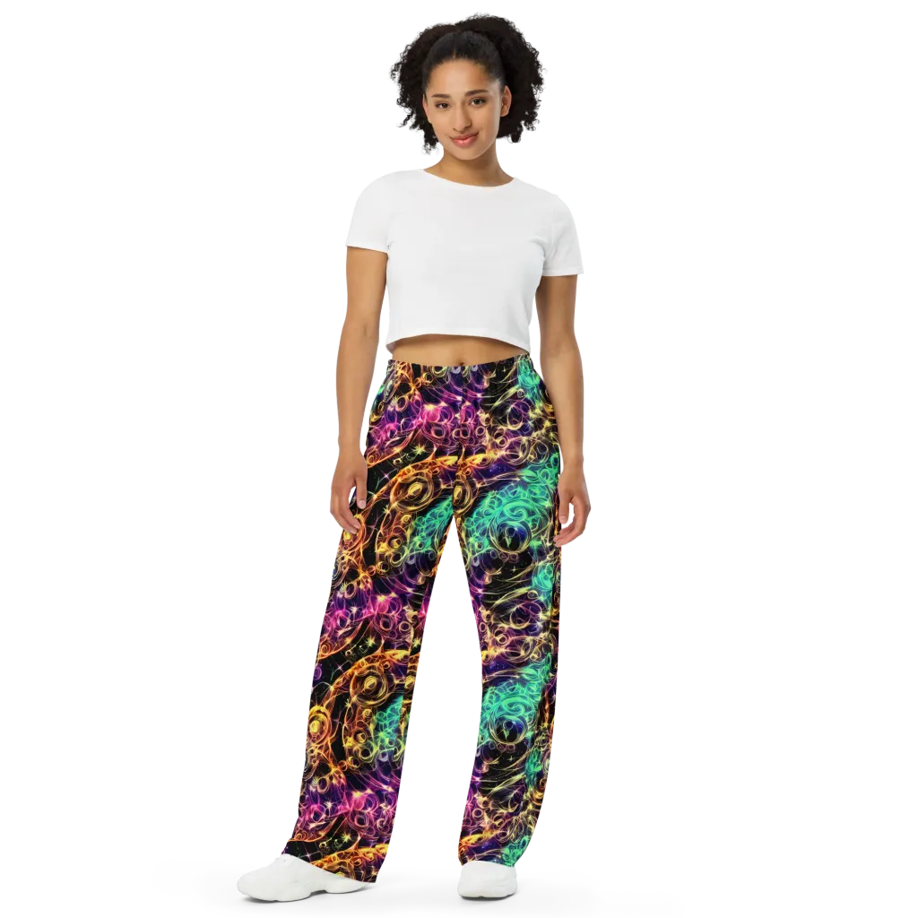 Radiant Spiral on Wide-Leg Pants — Front