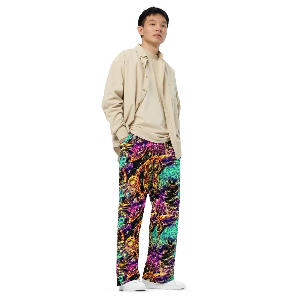 Radiant Spiral on Wide-Leg Pants — Right Front