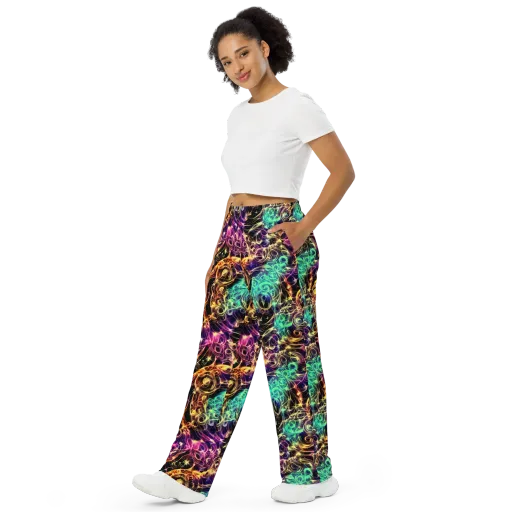 Radiant Spiral on a Wide-Leg Pants