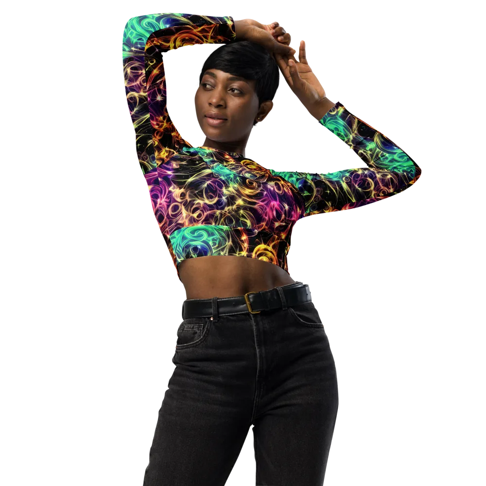 Radiant Spiral on Long Sleeve Crop Top — Front