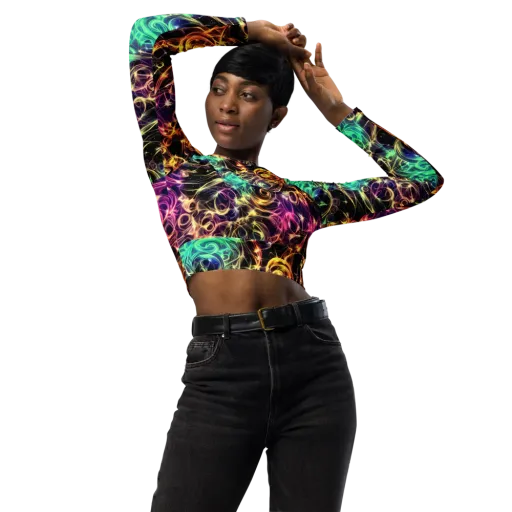 Radiant Spiral on a Long Sleeve Crop Top