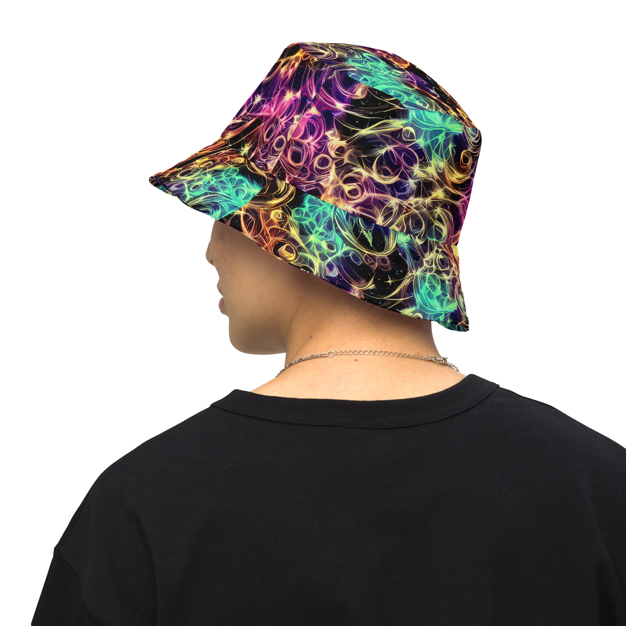 Radiant Spiral on Reversible Bucket Hat — Back Inside