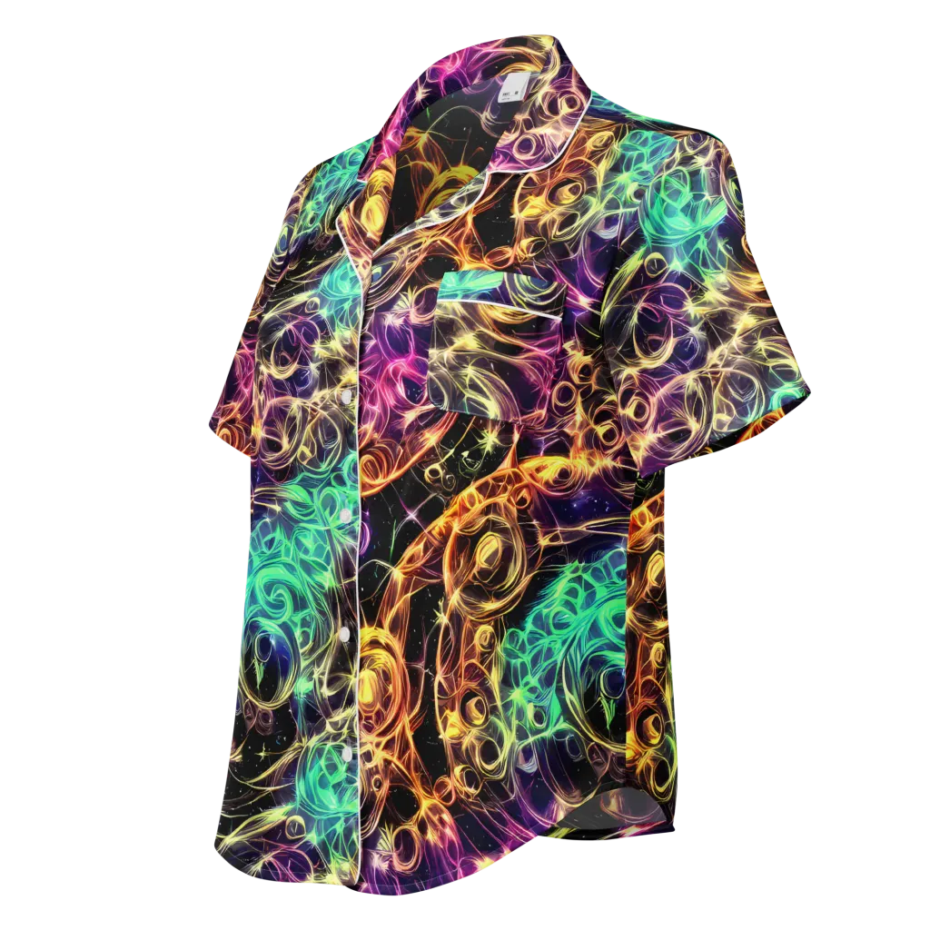 Radiant Spiral on Women's Short Sleeve Pajama Top — Left Front