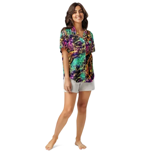 Radiant Spiral on a Women's Short Sleeve Pajama Top