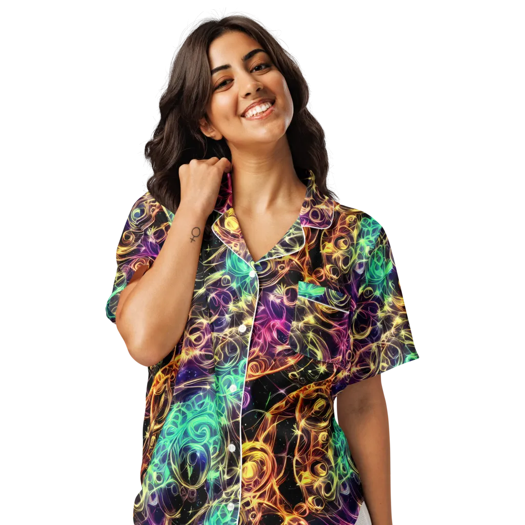 Radiant Spiral on Women's Short Sleeve Pajama Top — Front