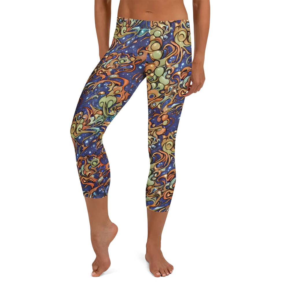 Celestial Melt on Capri Leggings — Front