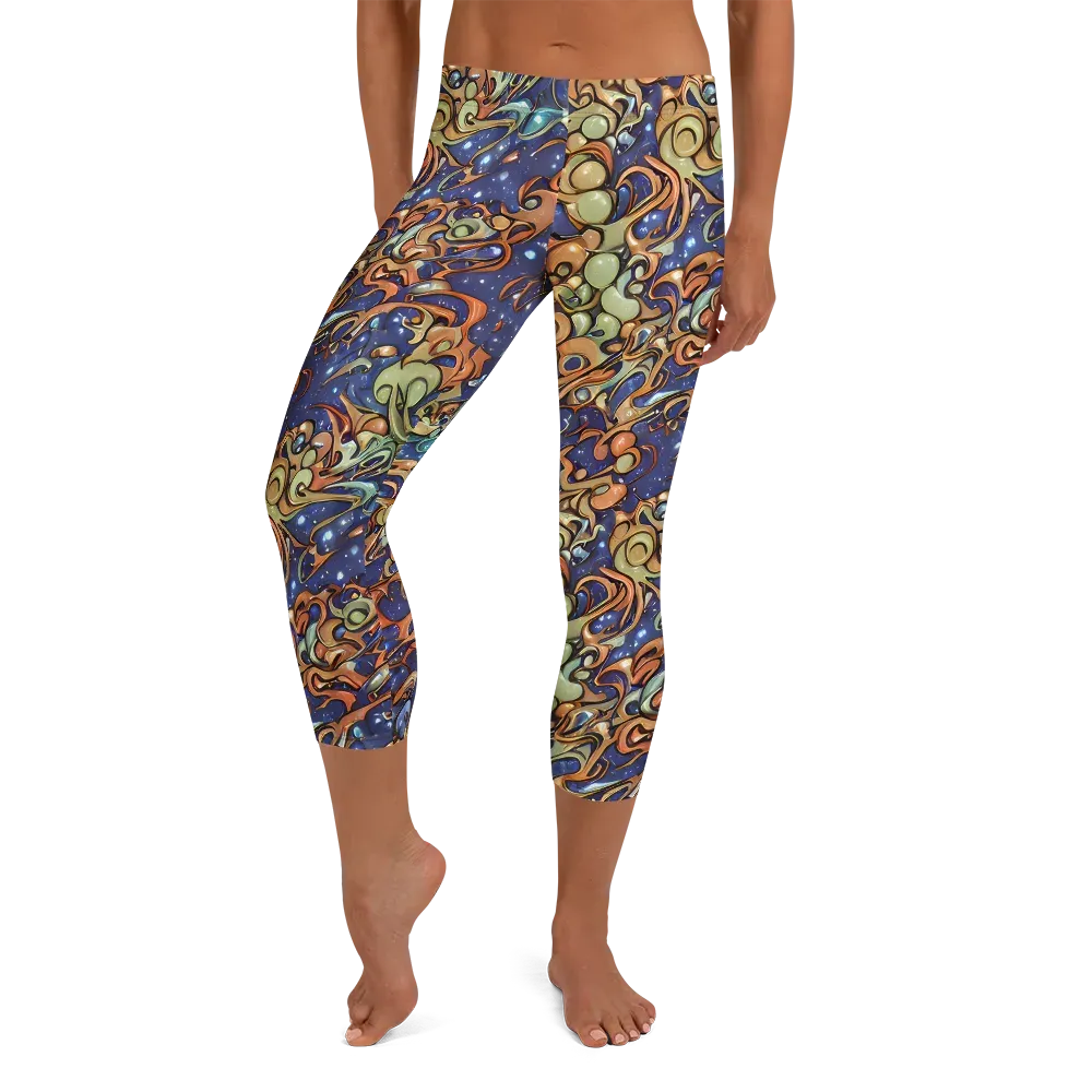 Celestial Melt on Capri Leggings — Front