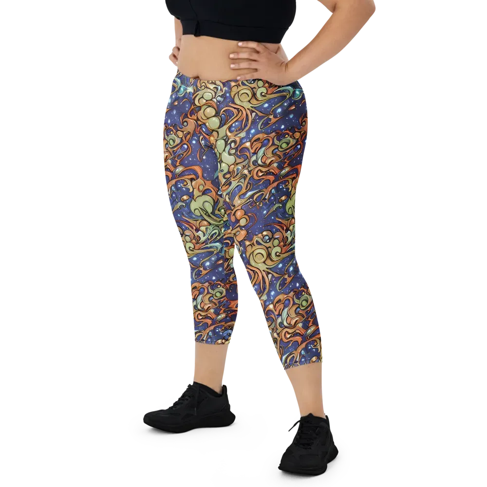 Celestial Melt on Capri Leggings — Front
