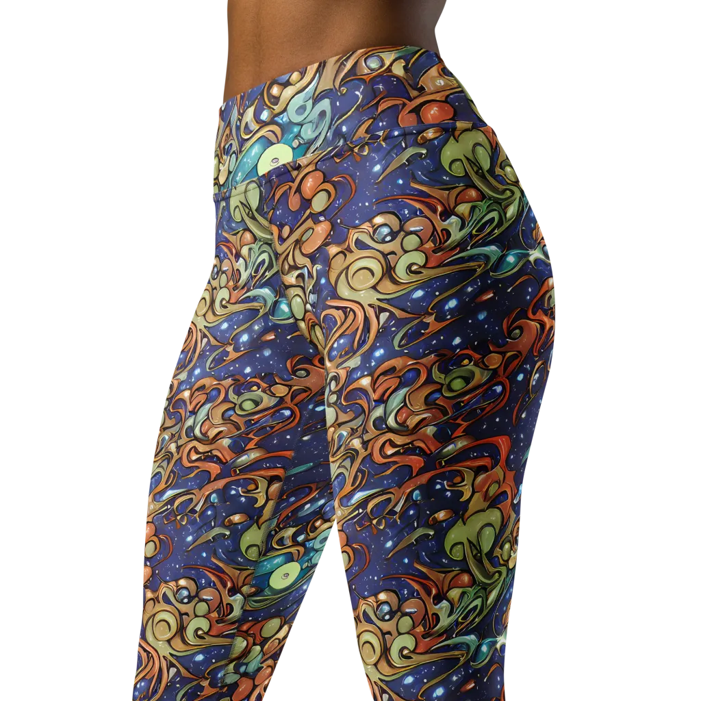 Celestial Melt on Yoga Leggings — Left Front
