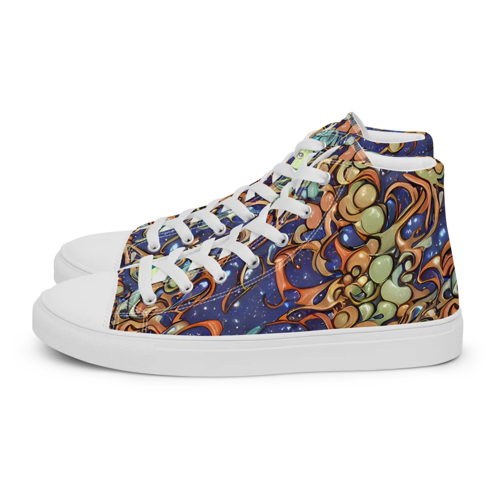 Celestial Melt on Men's High Top Canvas Shoes — Left