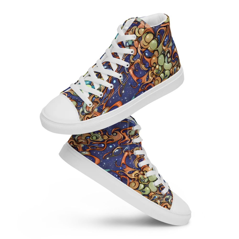 Celestial Melt on Men's High Top Canvas Shoes — Front
