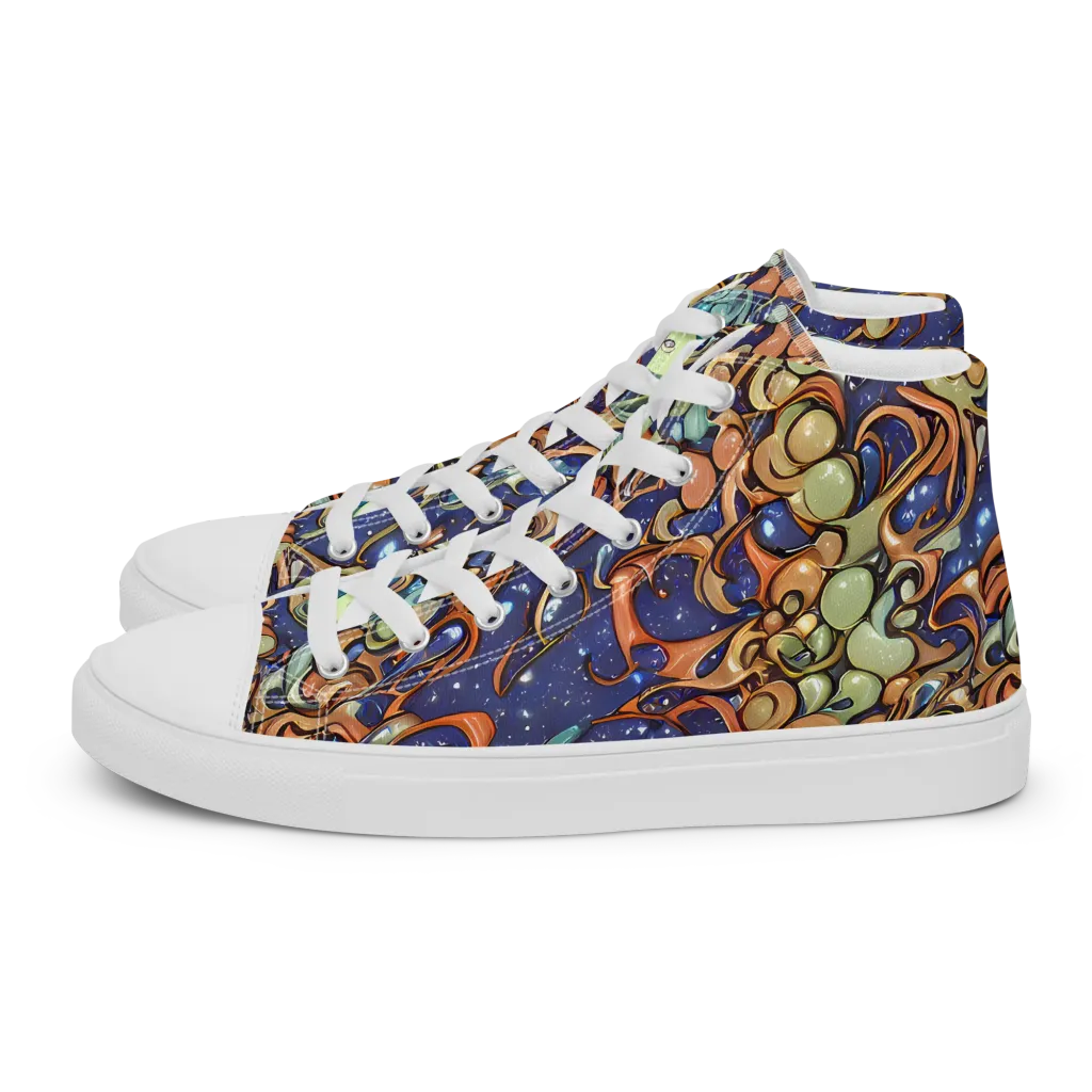 Celestial Melt on Women's High Top Canvas Shoes — Left