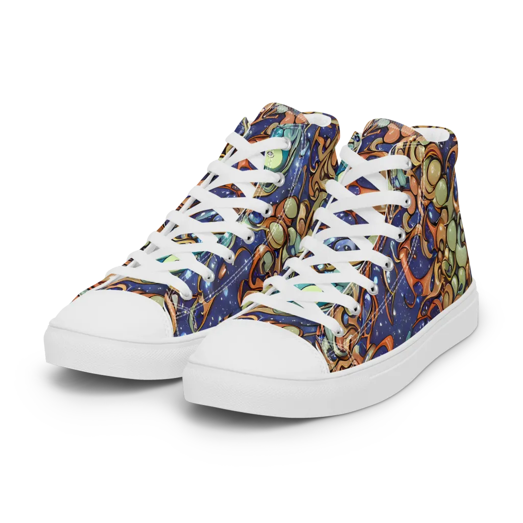 Celestial Melt on Women's High Top Canvas Shoes — Left Front
