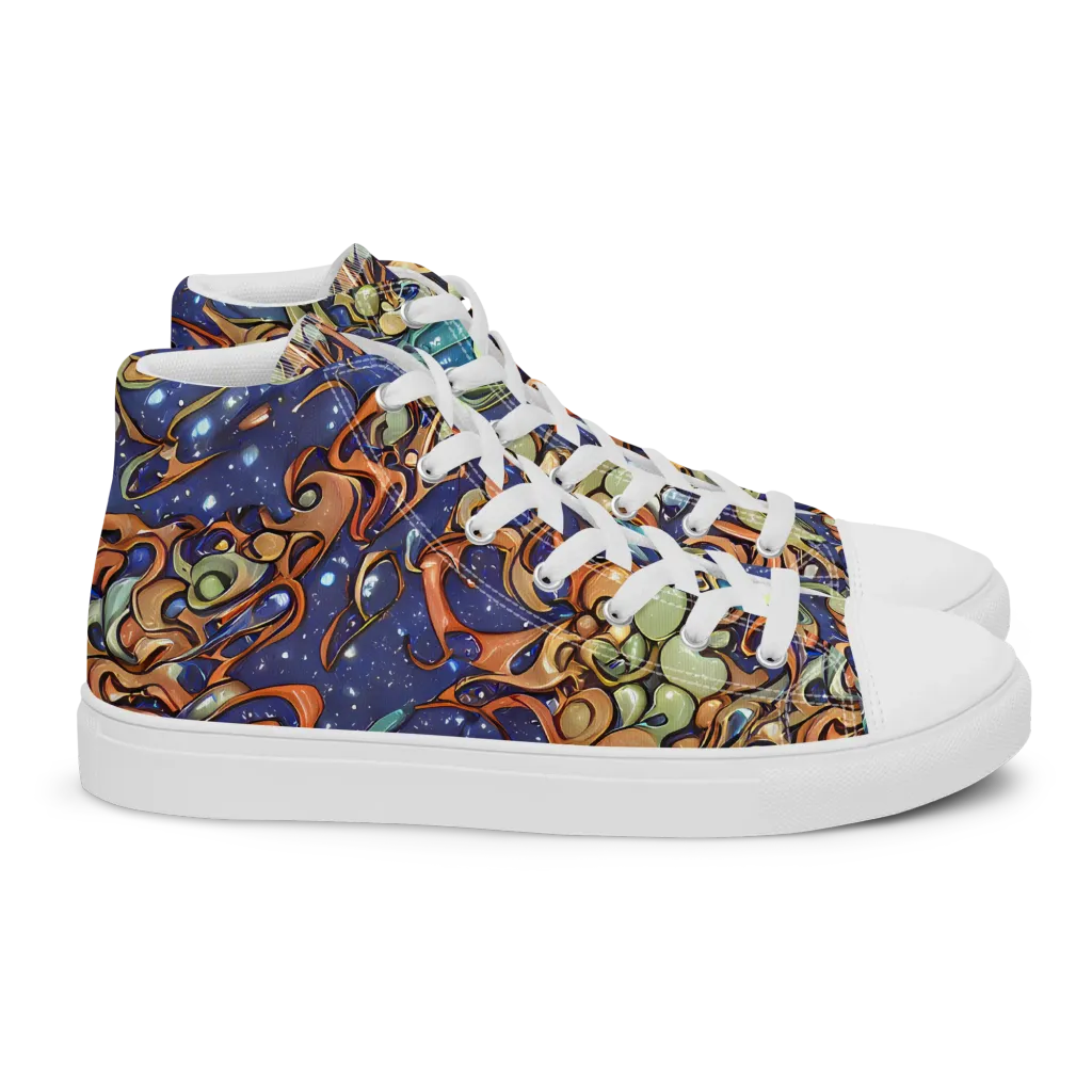 Celestial Melt on Women's High Top Canvas Shoes — Right