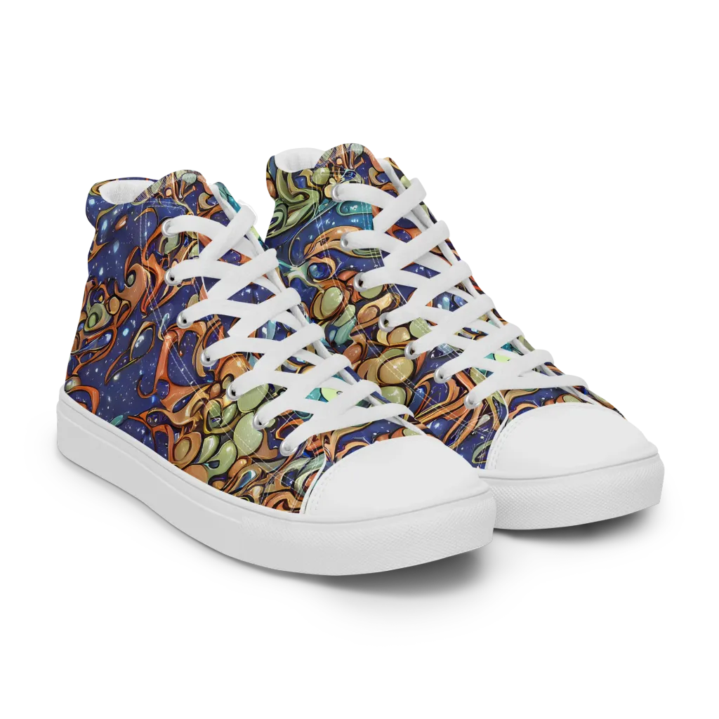 Celestial Melt on Women's High Top Canvas Shoes — Right Front